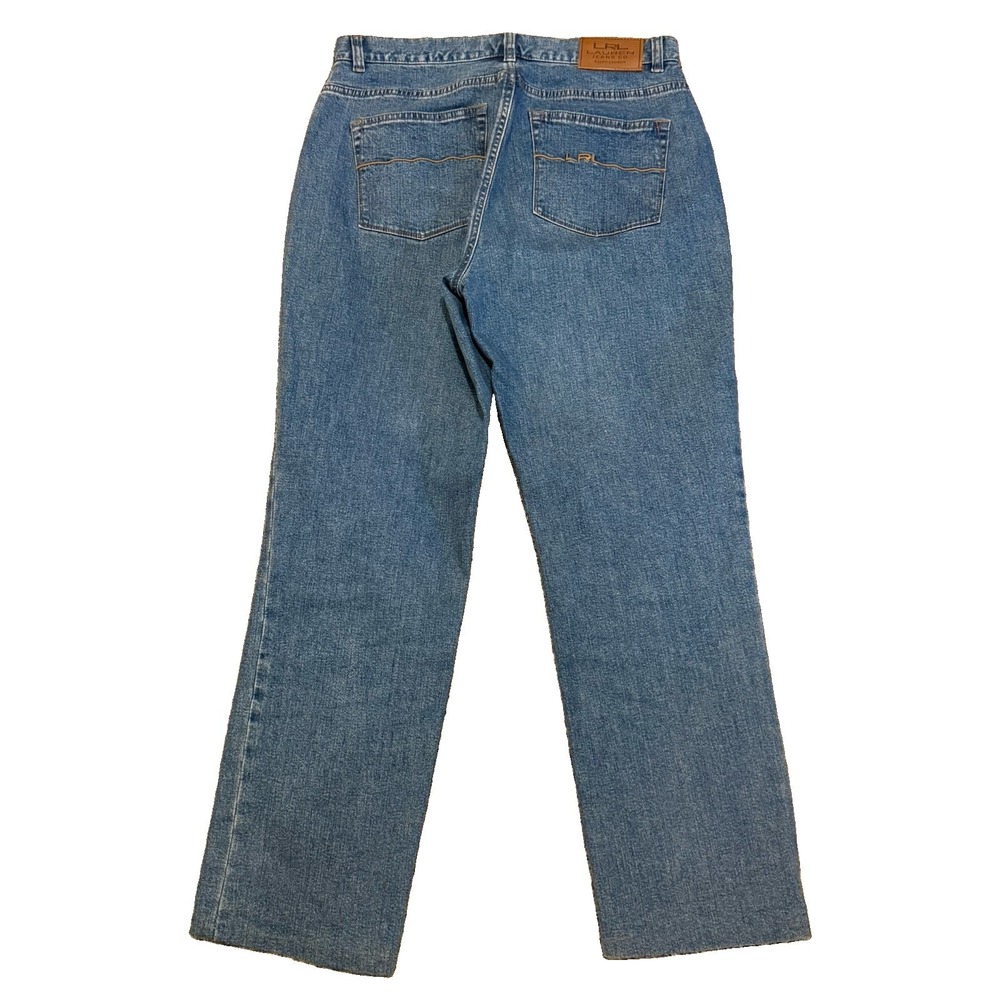 Lauren Ralph Lauren Jeans Co Womens 8 Classic Straight Blue Denim Stretch Pants - Picture 2 of 10